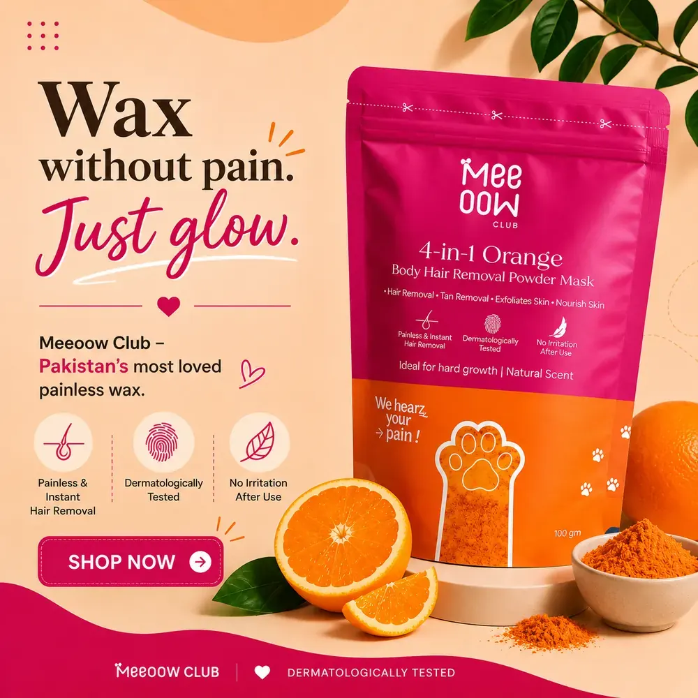 Meeoow Hair Removal Powder Pakistan product pouch